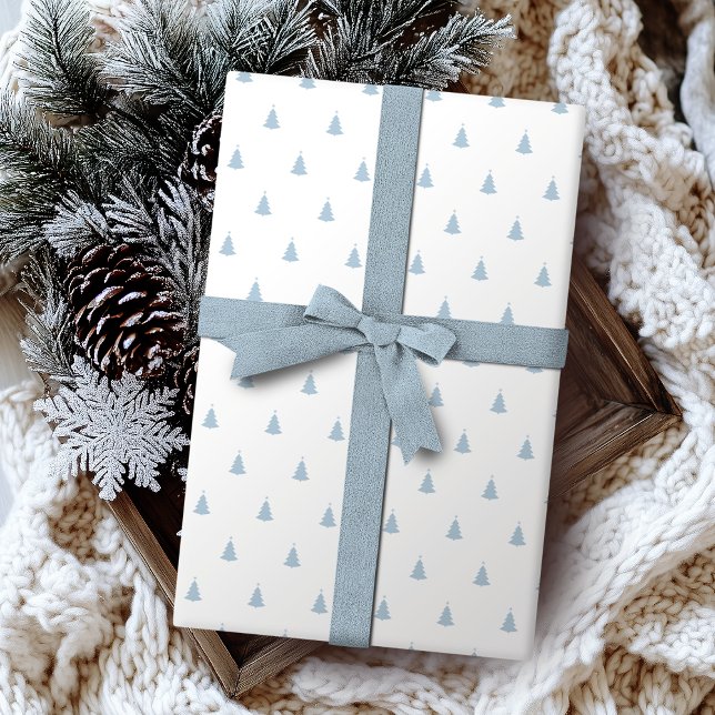 Winter Blue And White Christmas Tree Holiday Wrapp Wrapping Paper (Winter Blue And White Christmas Tree Holiday Wrapp Wrapping Paper)