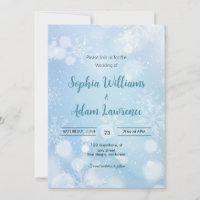 Winter Blue And White wedding Invitation