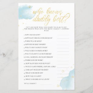 Winter Blue Baby Shower Game Who Knows Daddy Best