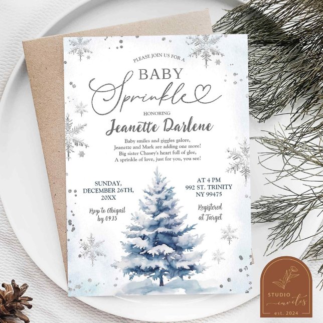 Winter Blue Baby Sprinkle Boy Baby Shower Invitation (Creator Uploaded)