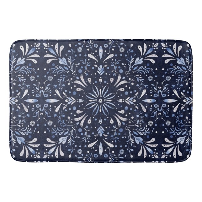 Winter Blue Bath Mat (Front)