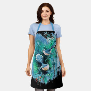 Winter Blue Bird Painting Apron