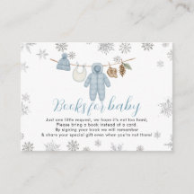 Winter Blue Boy Baby Shower Snow Books for Baby