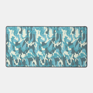 Winter Blue Camo Military Camouflage Armed Forces Desk Mat