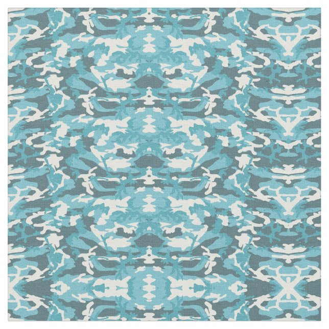 Winter Blue Camo Military Camouflage Armed Forces Fabric (Close Up)