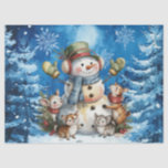Winter Blue Christmas Snowman & Woodland Animals<br><div class="desc">Whimsical Winter Blue Christmas Snowman and Woodland Animals Tissue Paper for decoupage,  furniture decoupage & gift wrapping.
Thank you for shopping in my store!
All My Love, 
Fluid,  Digital,  Dotted & Graphic Arts</div>