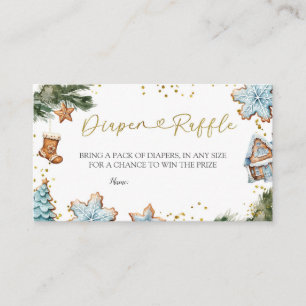 Winter Blue Cookie Baby Shower Diaper Raffle Enclosure Card