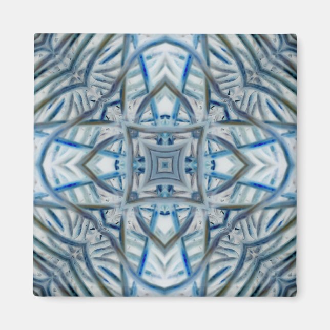 Winter Blue Crystal Pattern Magnet (Front)
