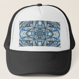 Winter Blue Crystal Pattern Trucker Hat