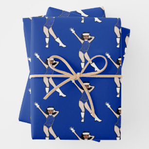 Winter Blue Dancer Wrapping Paper Sheet