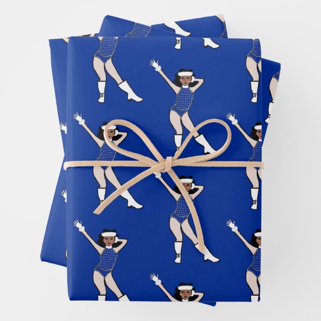 Winter Blue Dancer Wrapping Paper Sheet (In situ)