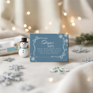 Winter Blue Diaper Raffle Baby Shower Enclosure Card