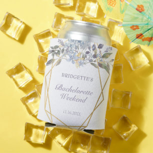 Winter Blue Floral Bachelorette Weekend Itinerary Can Cooler