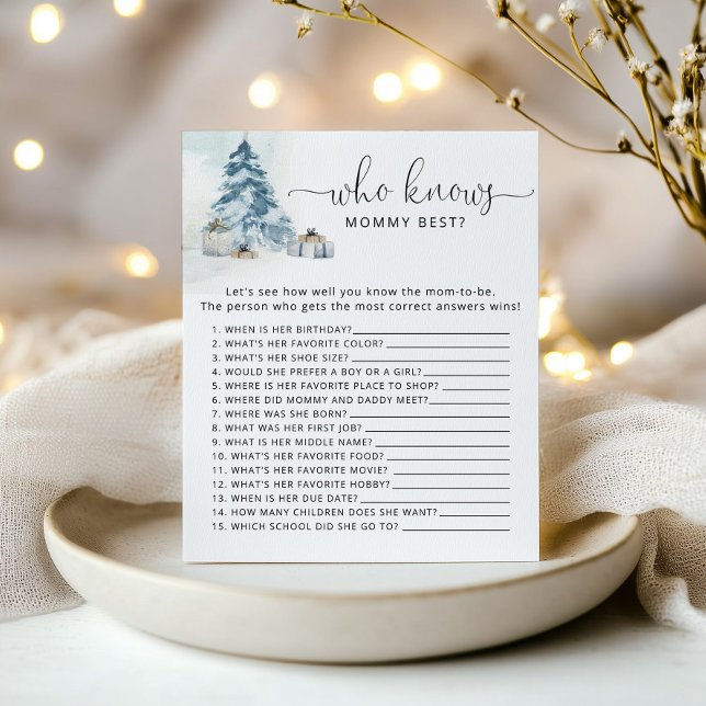 Winter blue forest Who knows mummy best game (Creator Uploaded)