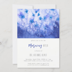 Winter Blue Garden Morning After Invitation
