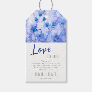 Winter Blue Garden Wedding Love and Thanks Gift Tags
