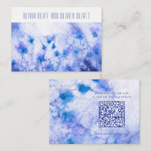 Winter Blue Garden Wedding Website QR Code Enclosure Card