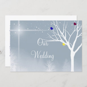 Winter Blue Gay/Lesbian Wedding Invitation