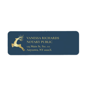 Winter Blue Gold Deer Holiday Business Return