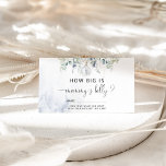 Winter blue how big is mummy's belly enclosure card<br><div class="desc">Winter blue how big is mummy's belly Enclosure Card. "Baby it's cold outside" baby shower game card.
Matching Sign available.</div>