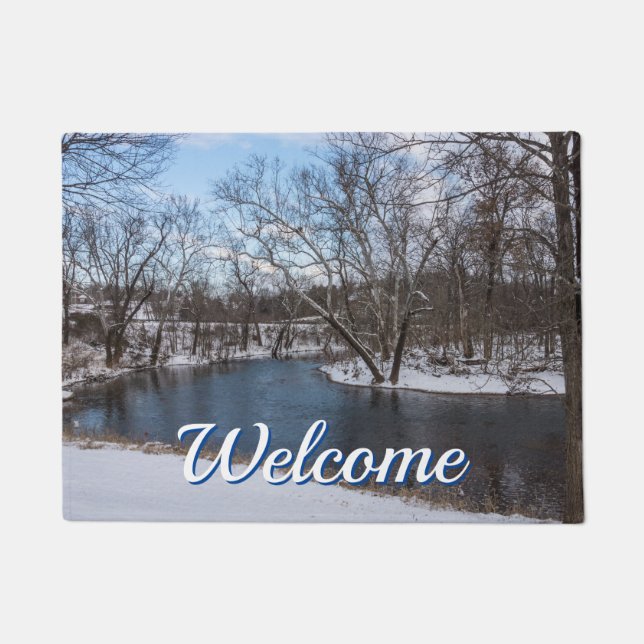 Winter Blue James River Welcome Doormat (Front)