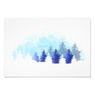 Winter Blue Landscape Photo Print
