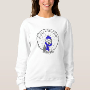 Winter Blue Old English Sheepdog Dog (Grey 1) Cute Sweatshirt