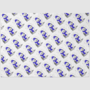 Winter Blue Old English Sheepdog Dog (Grey 1) Cute Tissue Paper