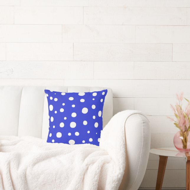 Winter Blue Polka Dots Cushion (Couch)