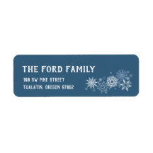 Winter Blue Return Address Labels