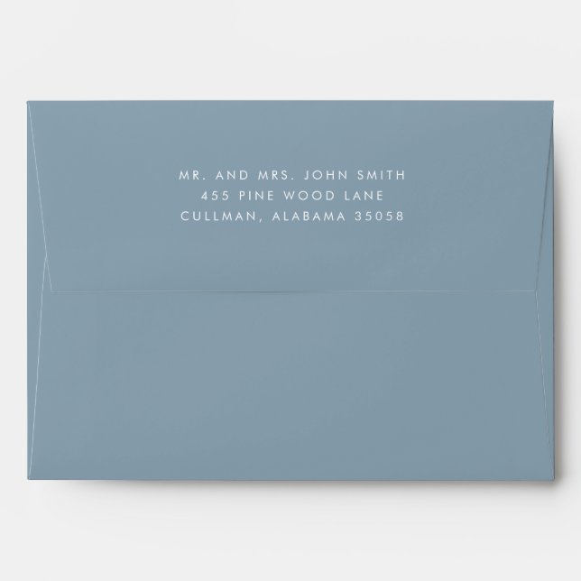 Winter Blue Return Address on Back Flap Envelope (Back (Top Flap))