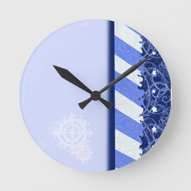 Winter Blue Round Clock (Front)