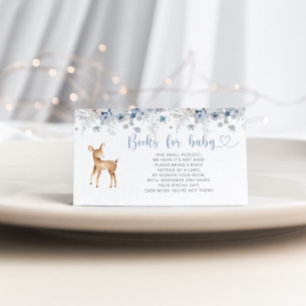 Winter blue silver oh deer books for baby ticket enclosure card