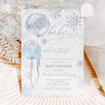 Winter Blue & Silver Snowflake Baby Shower Invitation<br><div class="desc">Winter Blue & Silver Snowflake Baby Shower Invitation</div>