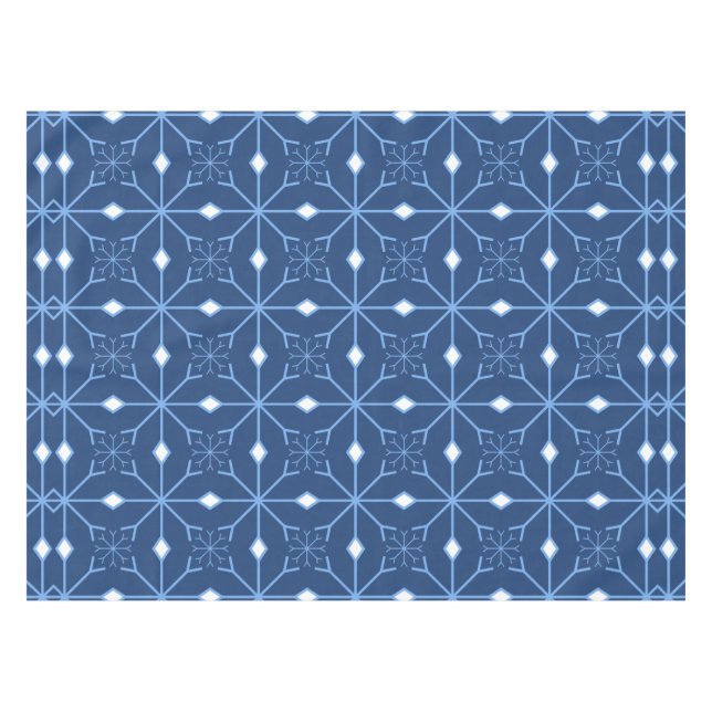 Winter Blue Snow and Ice Tablecloth (Front (Horizontal))