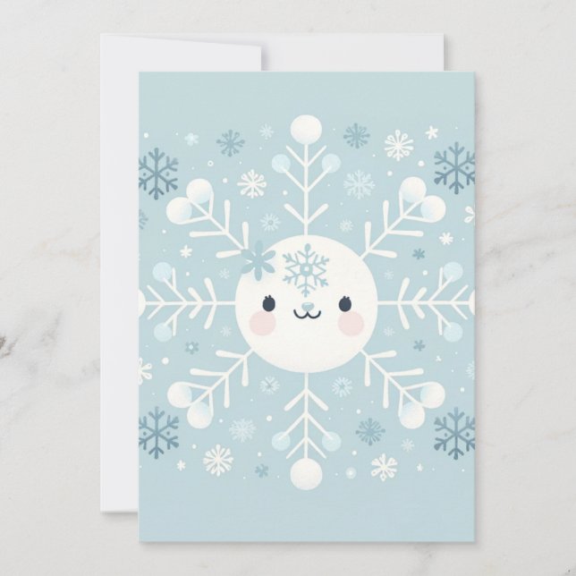 Winter Blue Snowflake Baby Boy Shower Invitation (Front)