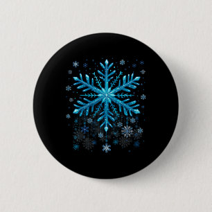 Winter Blue Snowflake Christmas Xmas Costumes Men 6 Cm Round Badge