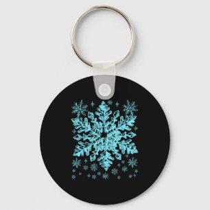 Winter Blue Snowflake Christmas Xmas Costumes Men Key Ring