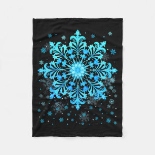 Winter Blue Snowflake Pjs Christmas Xmas Men Women Fleece Blanket