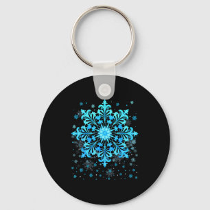 Winter Blue Snowflake Pjs Christmas Xmas Men Women Key Ring