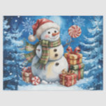 Winter Blue Snowman & Christmas Presents<br><div class="desc">Whimsical Winter Blue Christmas Snowman and Christmas Presents Tissue Paper for decoupage,  furniture decoupage & gift wrapping.
Thank you for shopping in my store!
All My Love, 
Fluid,  Digital,  Dotted & Graphic Arts</div>