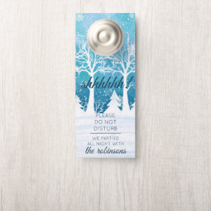Winter Blue Welcome/Do Not Disturb Door Hanger