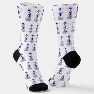 Winter Blue Whippet Snow Scarf - Fawn & white Cute Socks
