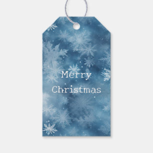 Winter Blue White Snowflakes Christmas Gift Tags