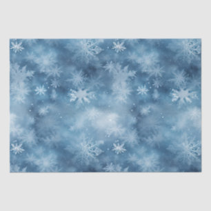 Winter Blue White Snowflakes Christmas Tissue Paper