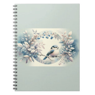 Winter Bluebird Berry Wreath Notebook