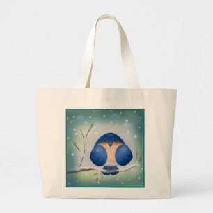 Winter Bluebird Large Tote Bag