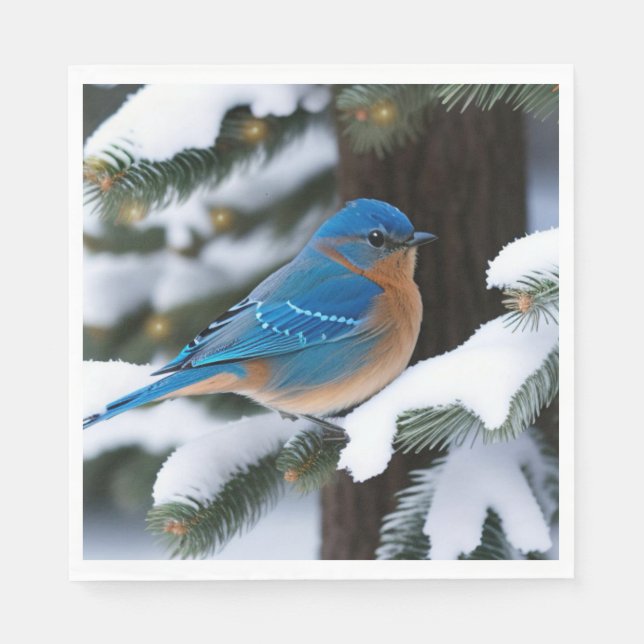 Winter Bluebird Napkin (Front)