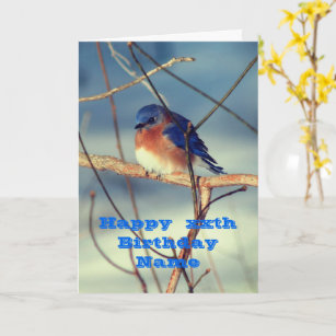 Winter Bluebird Personalised Birthday Card