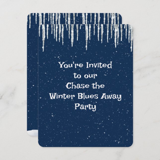 Winter Blues Party Invitation (Front/Back)